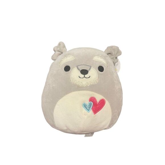 Shaun The Schnauzer 8" Squishmallows Gray Terrier Dog Hearts Plush Toy Valentine - Picture 1 of 4